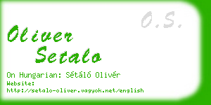oliver setalo business card
